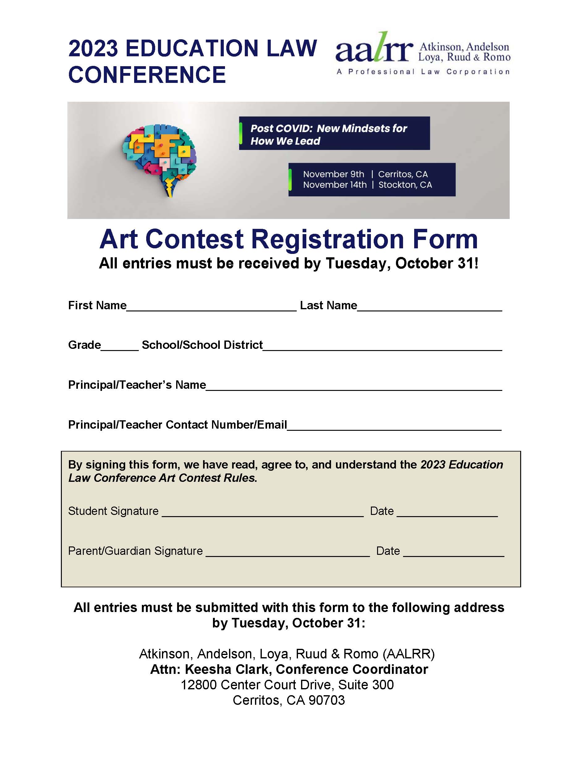 2023 Education Law Conference Art Contest Atkinson, Andelson, Loya